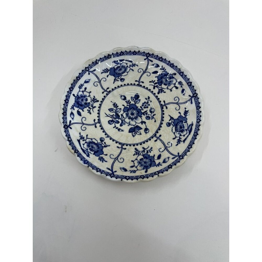 Johnson Brothers Blue Indies Ironstone Saucer Vintage UK Dinnerware Tea